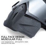 Masca protectie fata din plastic dur + ochelari ski, lentila argintie, model MCMFA01